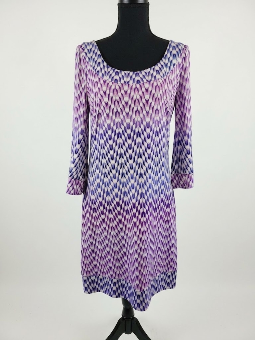 Jessica Simpson Purple Ombre Pattern Scoop Neck Dress